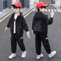 Boys suit spring and autumn clothes 2021 new middle and big boy handsome net red fashionable childrens autumn leisure sports tide