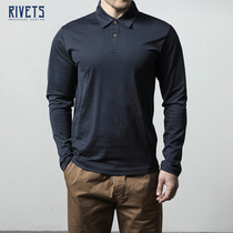 SUNSPEL Turkey cotton casual polo shirt men long sleeve navy blue not easy to deform MPOL1044