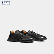 BUTTERO Italian cowhide nylon stitching vintage sports running shoes mens training shoes round head lace-up 9121