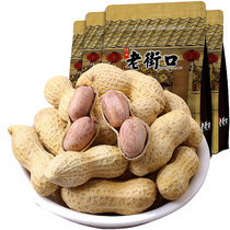 Laojie mouth garlic peanut salty dry goods with Shell delicious fish skin peanut fried snack 420gx4 year goods