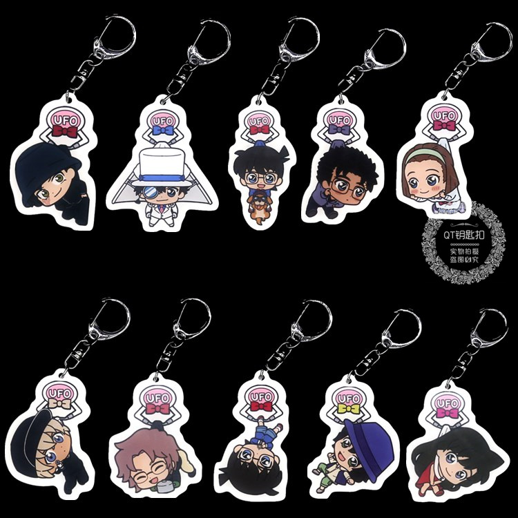 Multiple hanging up name Detective Conan Small Lanan Room overdraft Chisinau Kid bifacial acrylic Key Buckle Pendant-Taobao
