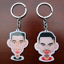 Creative keychain Lin Dan Li Zongwei Cartoon Doll badminton pendant jewelry badminton lock keychain