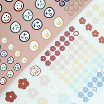 Fresh salt teas with wind-o-carte stickers Cute Expression Jane Pen Flowers Transparent Waterproof Base Hand Ledger