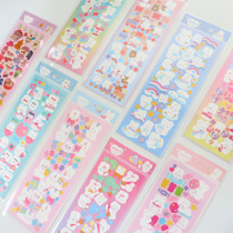 The Xanka Sticker Dins Rabbit Small Bear Laser PET Immersive CARD STAR CARD PHOTO DECORATIVE DIY MATERIAL