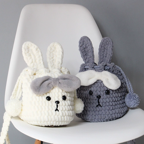 Вязаная сумка ручной работы, набор материалов, кролик для друга, DIY, сумка для подружек, подарок для девушки