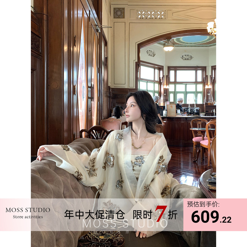 Moss Studio【Gardenia Dream】Spring New Chinese-Style Heavy-Duty Original Bead Embroidery Jacket for Women Moss Studio【Gardenia Dream】Spring New Chinese-Style Heavy-Duty Original Bead Embroidery Jacket for Women