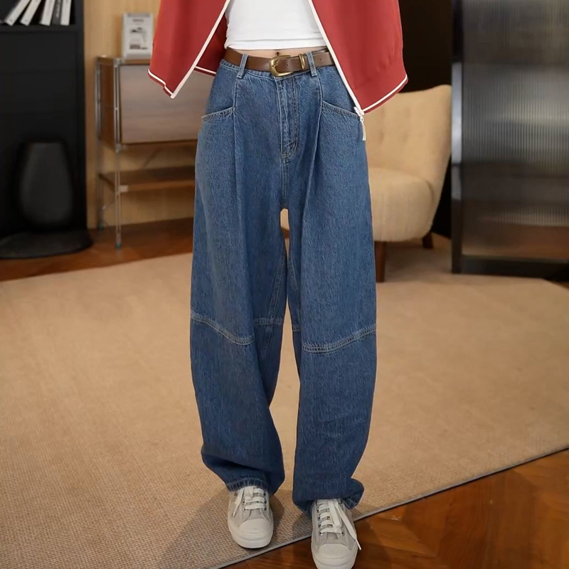 Ader Casual Pants 2026 Spring/Summer New Fashion Casual Niche Korean Style Raw Denim Washed Loose Carrot Pants