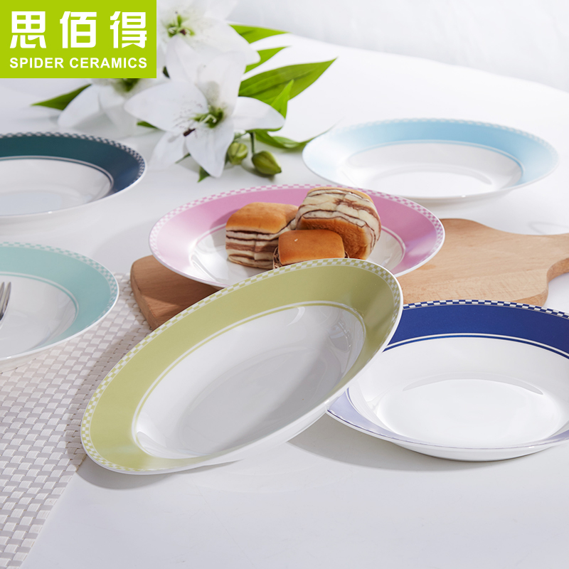 Marca 0 home the dragon tableware creative dishes FanPan ceramic plates 8 inches round ipads China deep soup plate