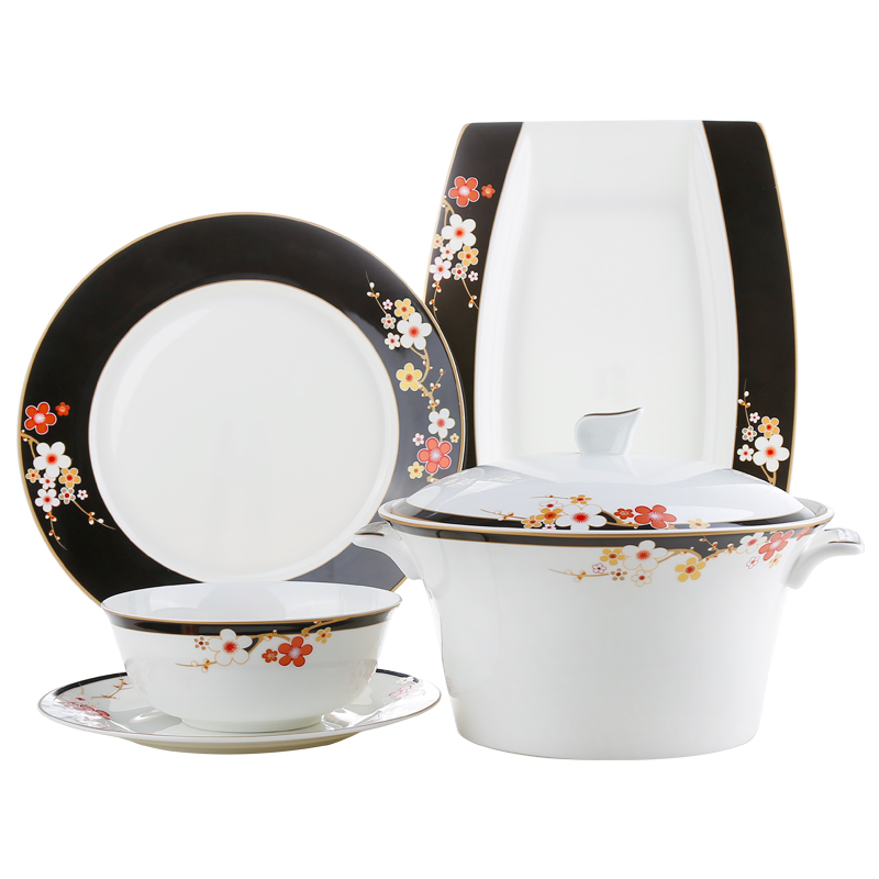 To think hk dishes suit household ipads porcelain tableware suit gifts combination dishes tangshan ceramic eat bread and butter plate