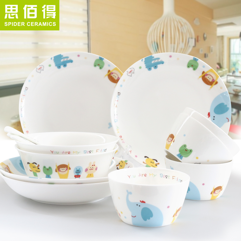 Think hk to diy ipads China tableware dishes contracted household suit creative cartoon children Korean dishes and plates