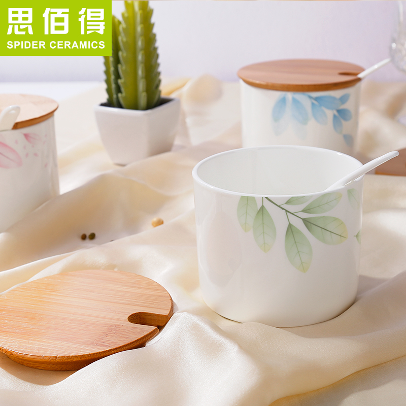 Hk creative ipads China kitchen condiment box sauce bottles seasoning salt pot pot seasoning box bottle ceramic package