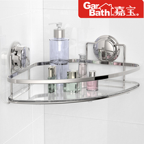 Garbo suction type bathroom corner frame wall kitchen shelf corner wall non-perforated stainless steel tripod