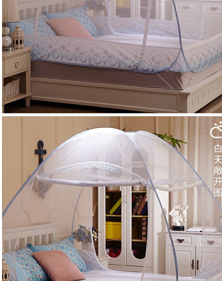 Giường lưới yurt 1.2m giường 1,5m 1.8m giường đáy cài đặt miễn phí không đáy với một người hoặc hai ký túc xá người bình thường - Lưới chống muỗi màn ngủ tự bung cao cấp