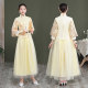 Chinese bridesmaid dress 2023 new high-end wedding bridesmaid group autumn and winter long slim sister skirt chorus dress