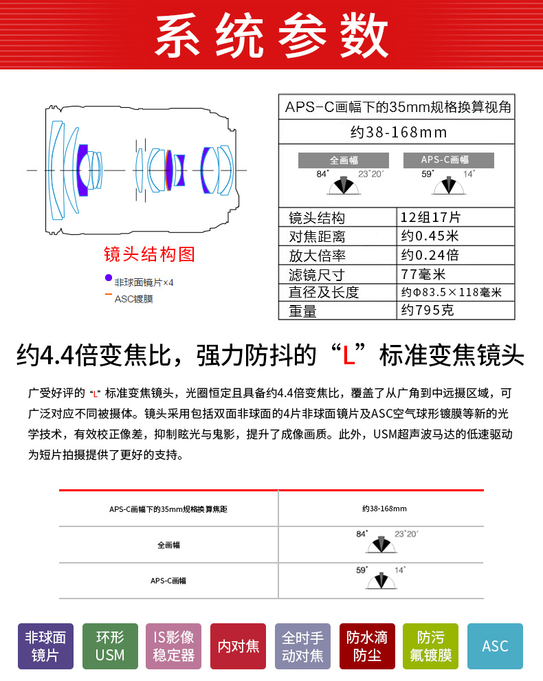 Canon / Canon EF 24-105mm f / 4L IS II USM Ống kính zoom tiêu chuẩn vòng tròn đỏ lens máy ảnh canon