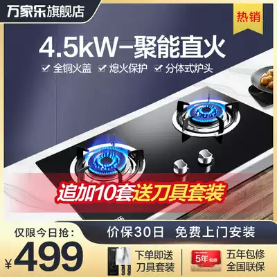 Wanjiale IQL83B(A) gas stove gas stove household double mouth gas furnace liquefied gas gas energy saving flagship store