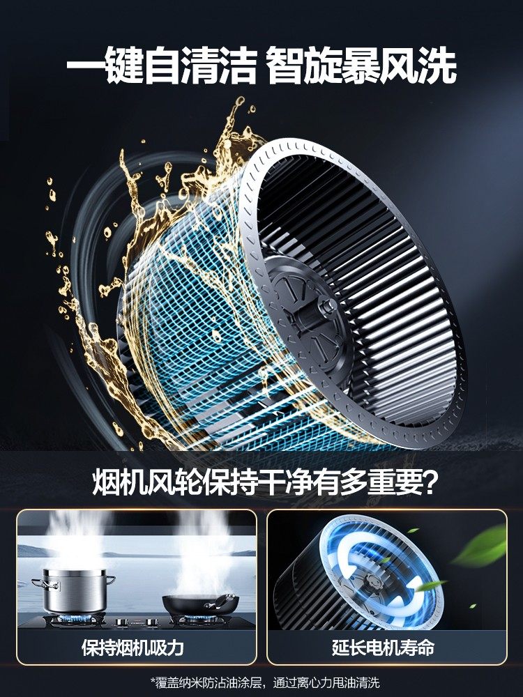 Midea Little Whale Ak6 Top and Side Dual Suction Range Hood for Kitchen, Household Use, Large Suction Range Hood, No Need to Disassemble and Clean