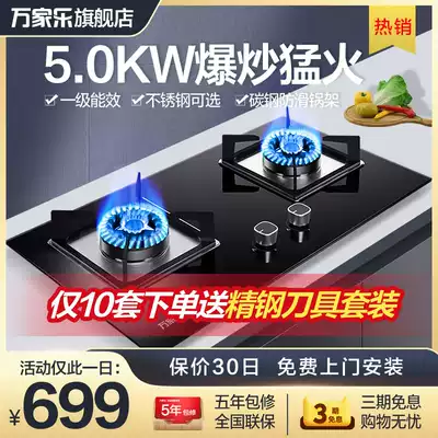 Macro Wanjiale KJ032B gas stove household double gas furnace gas embedded in desktop