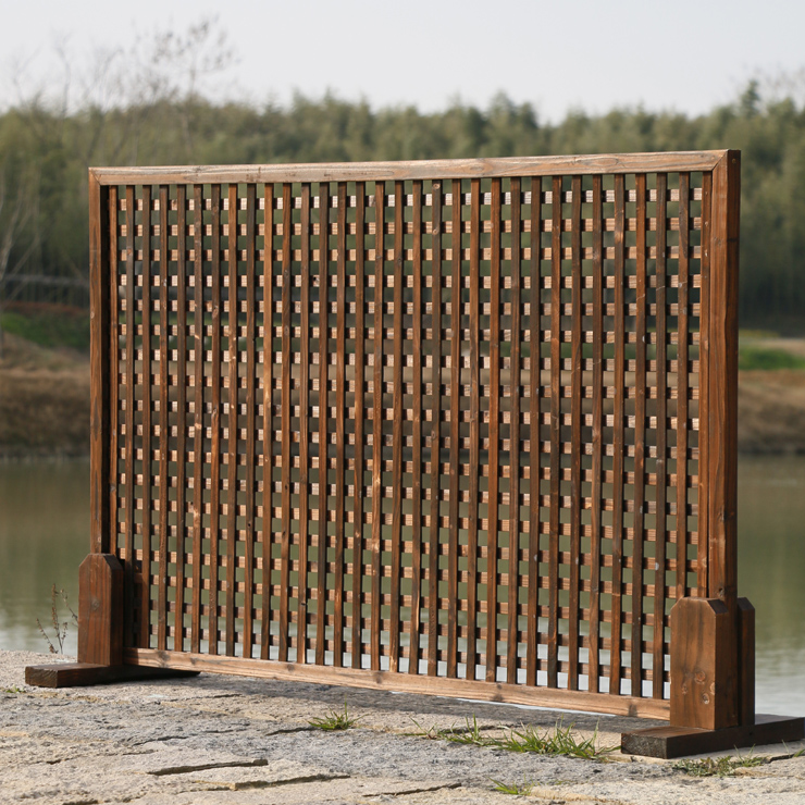 Wooden fence Wooden garden fence Fence Garden wall Wooden fence screen partition Wooden grid climbing rattan flower rack