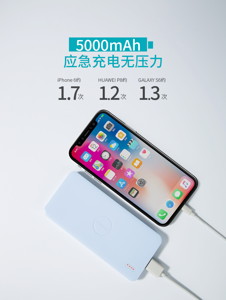 ROMOSS Rome Shi ánh sáng điện thoại di động polymer điện thoại di động phổ nhỏ gọn di động sạc mini kho báu