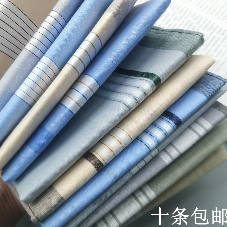 10 middle-aged handkerchief cotton cloth Men's handkerchief nostalgic women's old-fashioned soft thin handkerchief cotton