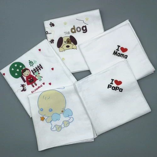 Марлевый детский слюнявчик для новорожденных, носовой платок для умывания, мультяшные хлопковые детские влажные салфетки для детского сада