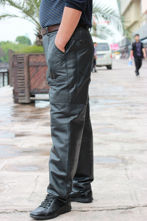 Pantalon cuir homme droit pour hiver - Ref 1478803 Image 7