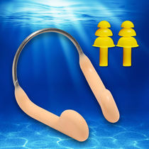 Swimsuit swimming nose clip earplug suit steel wire nose clip soft earplug figure swimming square boxed Y1818