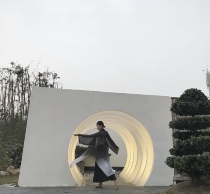 Logod Original Ancient Wind Homemade (Ink) ultra-thin overdraft with a wide sleeve dance suit for a dress