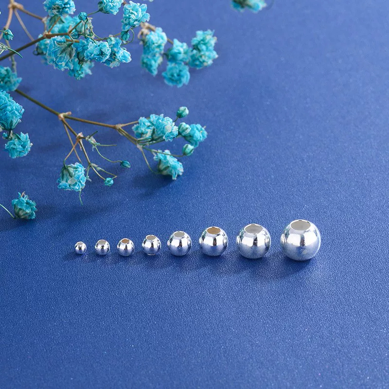 Beautiful Silver Jewelry 2mm Beads Loose Beads DIY Accessories Bracelet Anklet Jewelry Beads Large Hole Round Beads Pearl Beads 999 Beads Beautiful Silver Jewelry 2mm Beads Loose Beads DIY Accessories Bracelet Anklet Jewelry Beads Large Hole Round Beads Pearl Beads 999 Beads