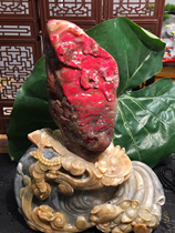 Changhua frozen bottom chicken blood stone ornaments handle pieces landscape scenery strange stone carvings ornamental jade