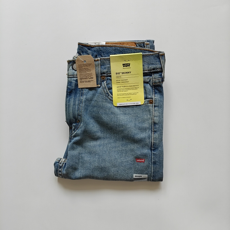 Levi's 510 Men's Slim Fit Skinny Jeans Spring/Summer Blue Washed Vintage Style in Stock