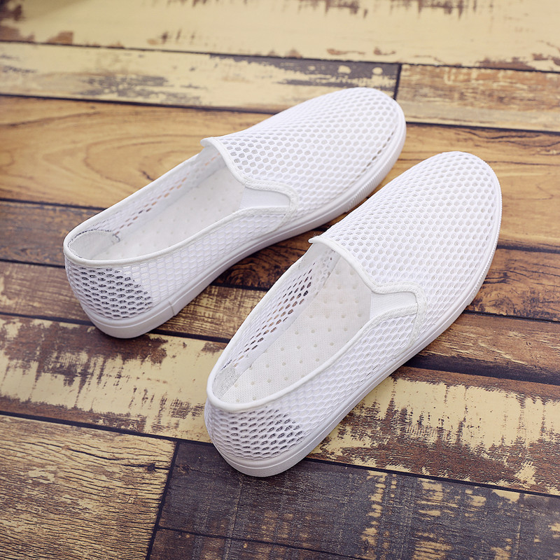 White Shoes for Women, Summer Mesh Shoes, Breathable Flat Casual Shoes, Lightweight Slip-On Shoes for Students, Lazy Shoes, Mesh Shoes White Shoes for Women, Summer Mesh Shoes, Breathable Flat Casual Shoes, Lightweight Slip-On Shoes for Students, Lazy Shoes, Mesh Shoes