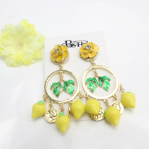 Pop Lemon Fruit Earrings Accessories ART VAN WALK SHOW Streaming Su Numismatic Earrings Ornament