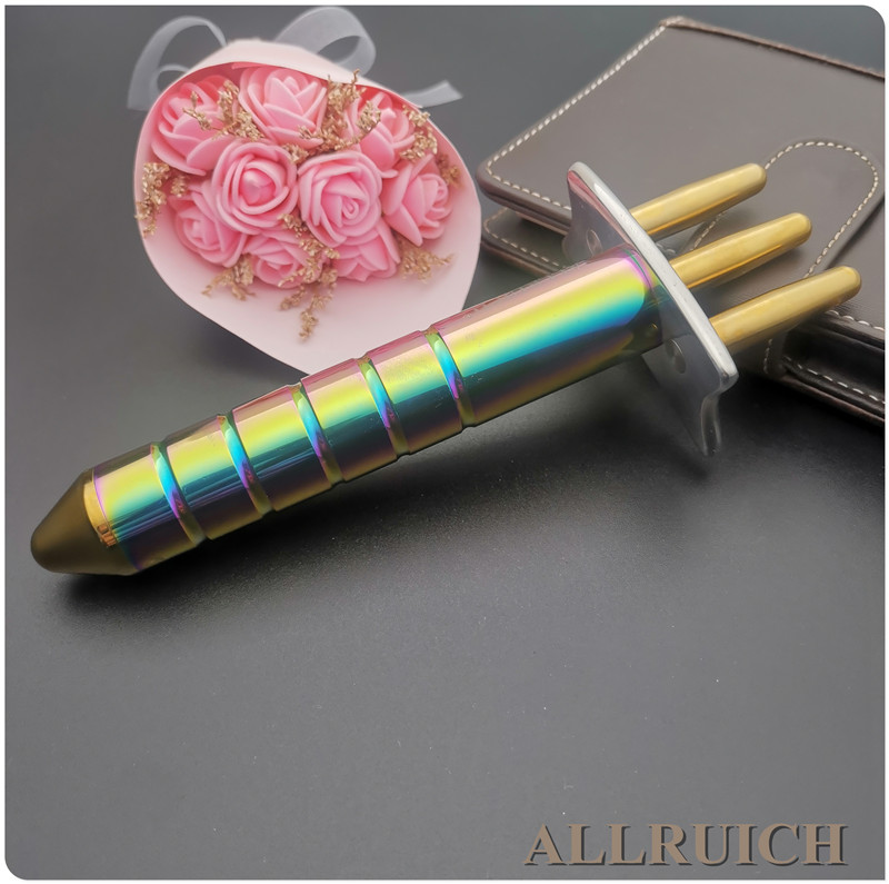 ALLRUICH Taiwan round head magnetic fork three fork magnetic therapy acid discharge stick Meridian magnetic point massage stick Stainless steel point stick