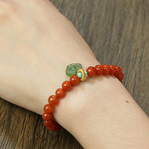 South Red Manau Handstring bracelet Sichuan stock Liangshan Wasi full of flesh flame veins 100 hitch a ladys natural