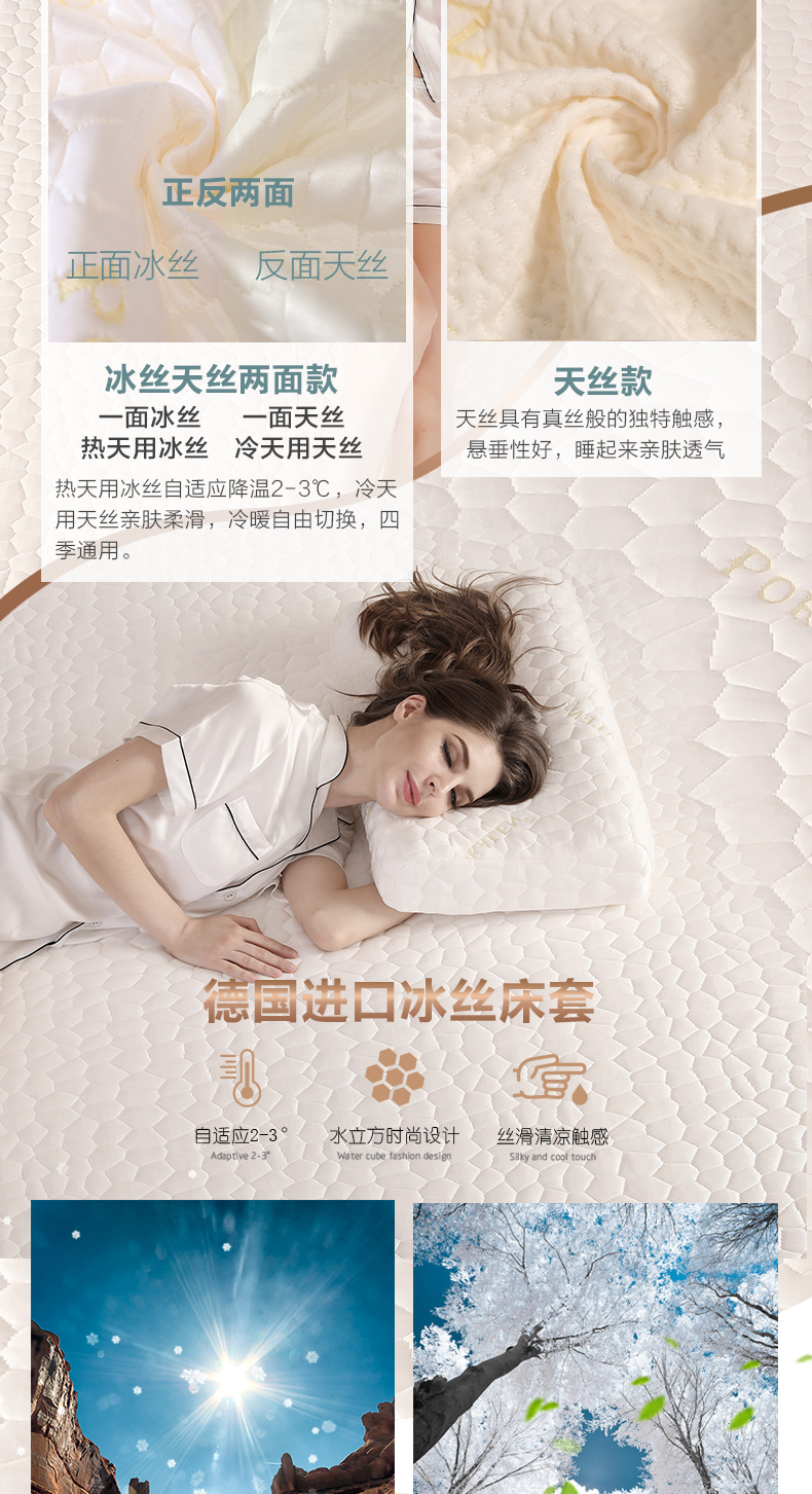 Nệm cao su POKALEN Thái Lan nhập khẩu nguyên chất 1,5m 1,8m giường nệm cao su thiên nhiên - Nệm nệm cao su