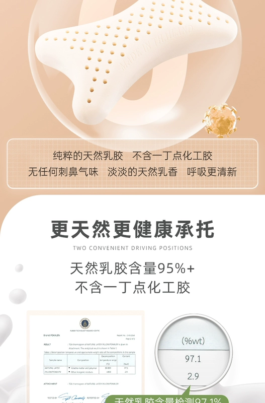 gối tựa đầu xe hơi POKALEN Cao su Ô tô Tựa cổ Gối Ghế Ô tô Gối Cổ Ô tô Gối Ô tô Gối Cặp gối tựa đầu oto