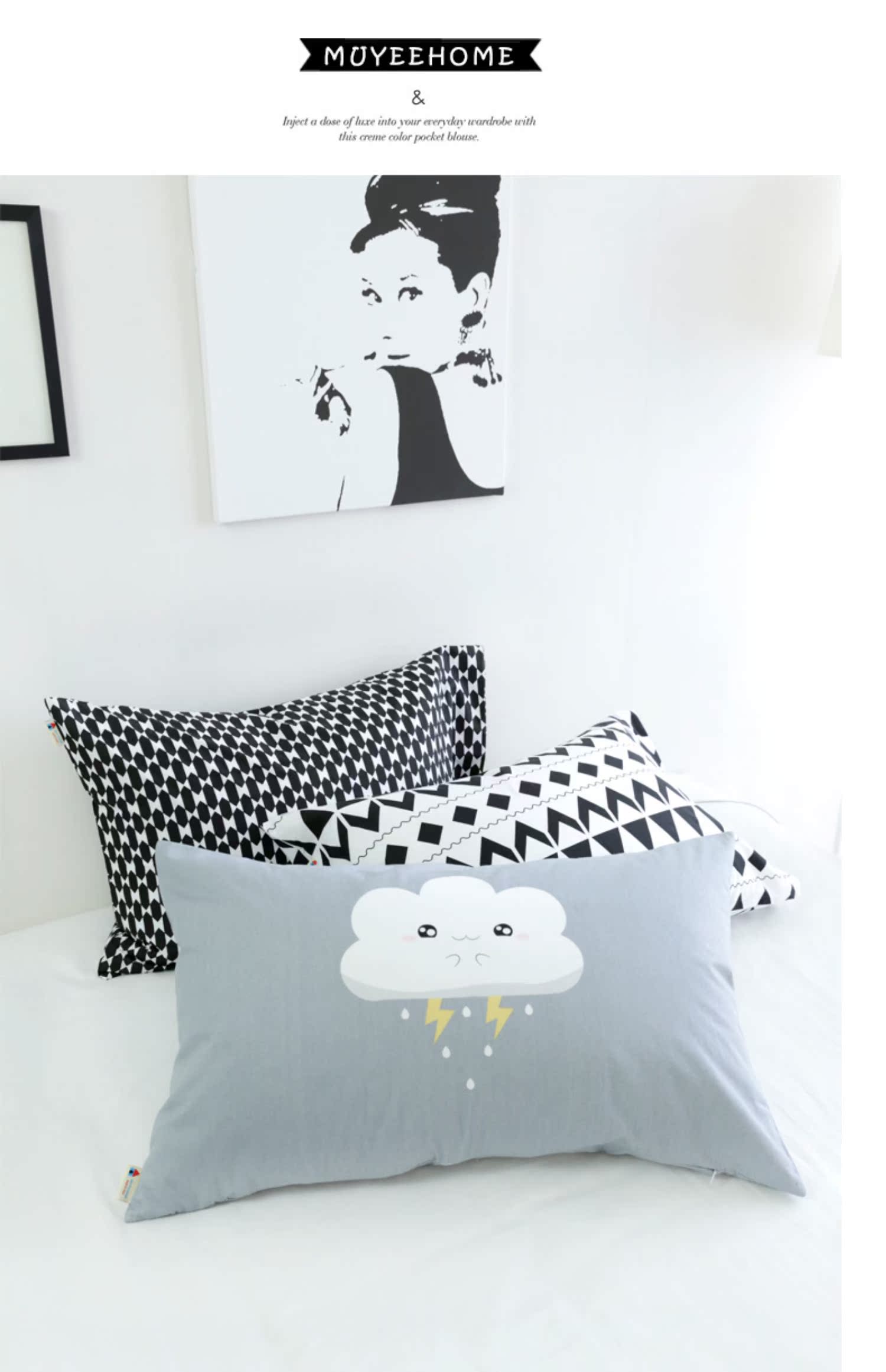 Muyeehome / Muyi cotton gối bông cotton Bắc Âu phòng trẻ em dễ thương phim hoạt hình đơn gối đơn để bán gối tựa đầu ô tô