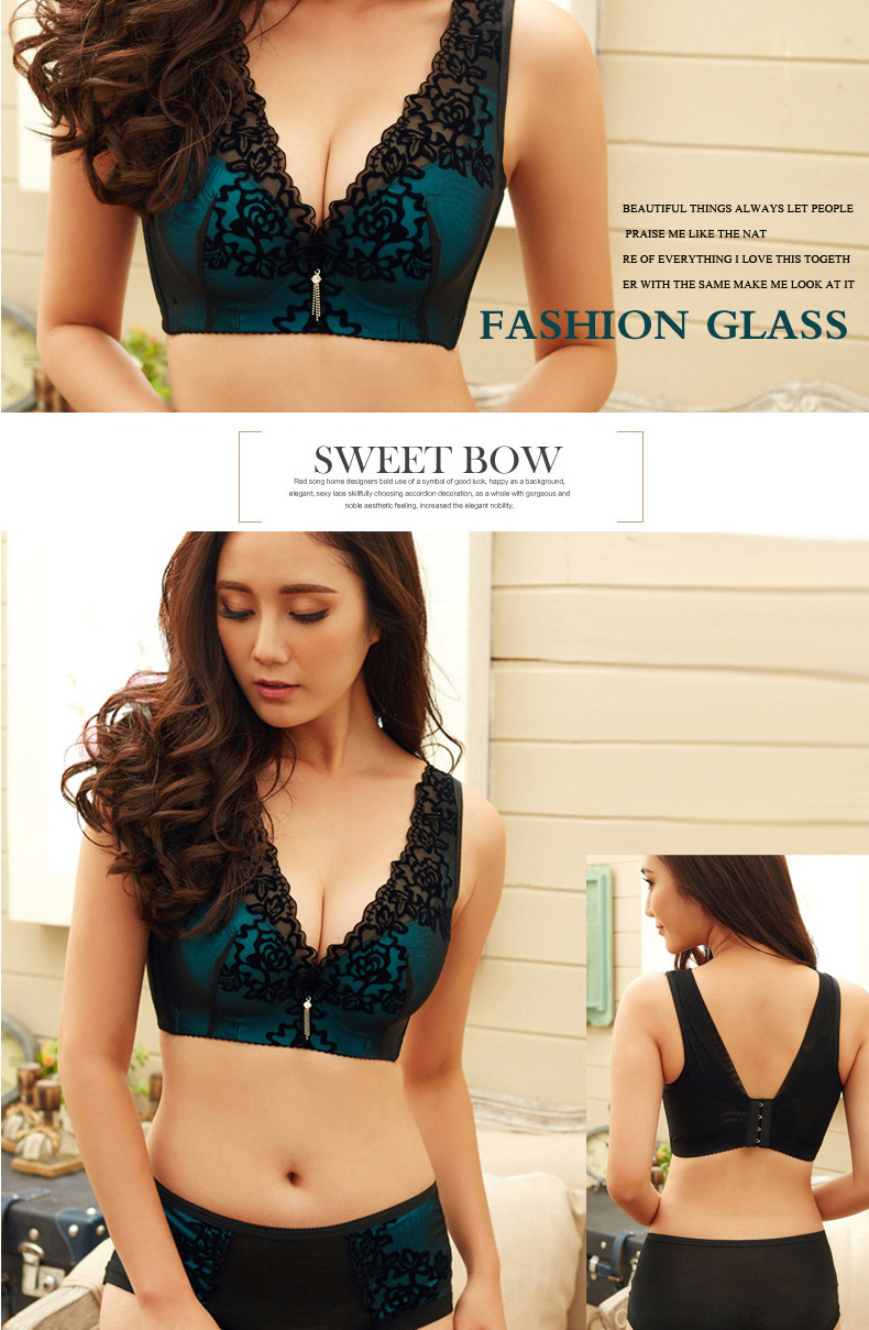 Yêu Yuezi kích thước lớn chất béo mm tập hợp ngực lớn đầy đủ đồ lót gợi cảm phần mỏng khuôn mỏng điều chỉnh áo ngực 3355 quần lót đùi