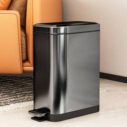 Foot-Operated Trash Can for Home Kitchen and Living Room Narrow Slit Stainless Steel Foot-Operated Covered Bathroom Toilet Popular Bucket