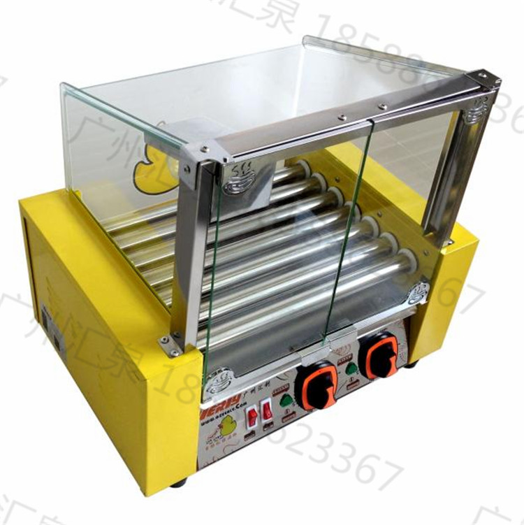 Small yellow duck sausage machine Huili yellow pink hot dog machine Cartoon seven-tube sausage machine Commercial sausage machine with door