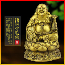 Pure bronze Buddha statue of the Buddha Saint like the great belly of the Buddha the Buddhas future Buddhas home pendulum the Buddha Hall is dedicated to the Buddha