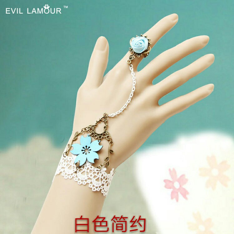Nhật Bản và Hàn Quốc retro ngọt ngào nhiều vòng tay ren vòng một chuỗi hiệu suất vòng tay nữ Loli cô dâu trang sức cưới - Vòng đeo tay Cuff vòng lv
