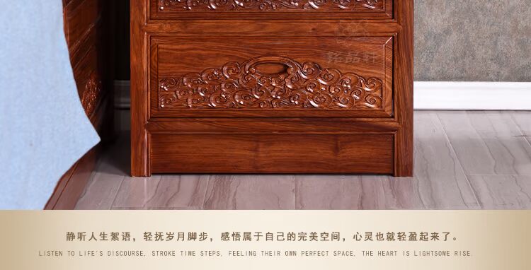 Nguyên Đán gỗ hồng mộc con nhím giường gỗ gụ 1,8 m phòng ngủ đôi đồ nội thất mây lê African Queen - Giường sofa giường gỗ thông minh
