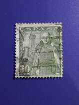 Spanish stamp 1954 General Franco in front of the castle 1 full of 18 yuan