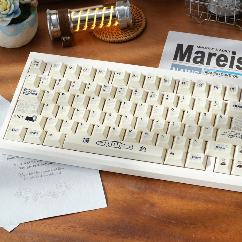 Gmk98薪尽自然凉 Three-Mode Customizable Mechanical Keyboard Gasket Kit Hot-Swappable with Screen Rgb