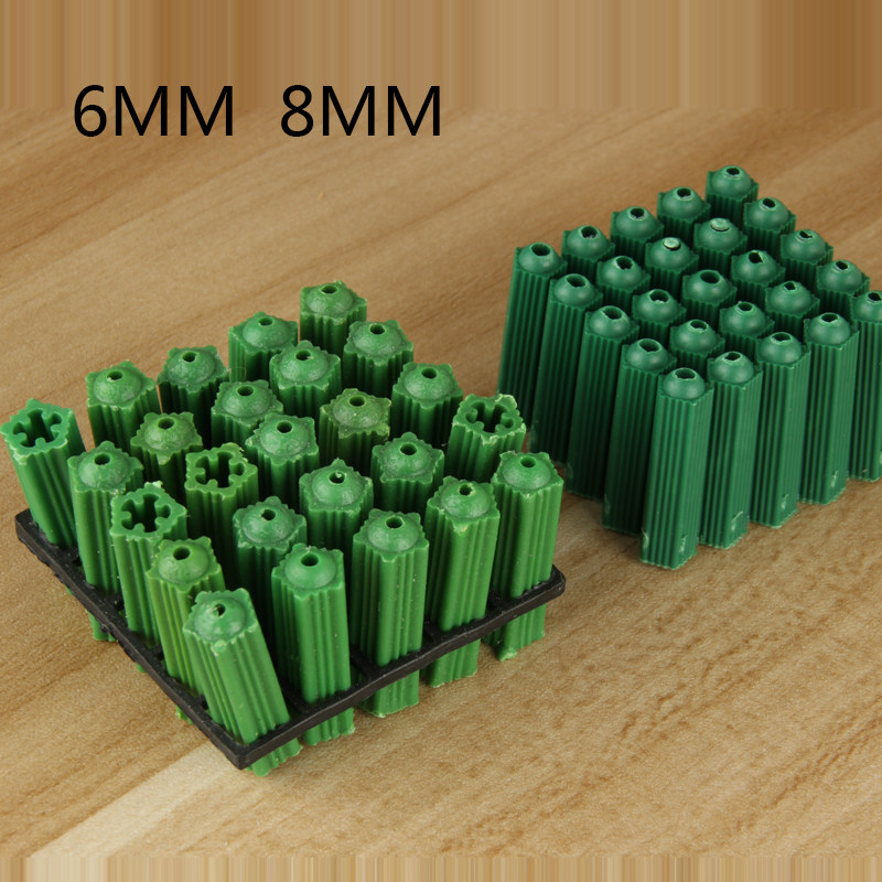 Green plastic rubber plug puff tube expansion plug expansion plug M6M8 wall plug rubber plug tube rubber plug rubber particles with screws