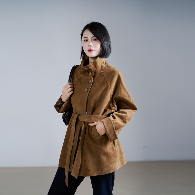 2026 Autumn New Ethiopian First Layer Sheepskin Vintage Suede Trench Coat Mid-Length Jacket for Women 2026 Autumn New Ethiopian First Layer Sheepskin Vintage Suede Trench Coat Mid-Length Jacket for Women