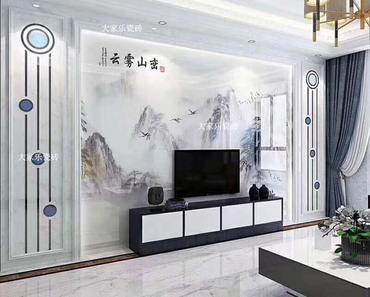 TV background wall tile simple living room microcrystalline stone artificial marble Roman column stone wall panel shape